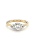 Chloe - 18ct Yellow Gold Round Brilliant Halo Earth Grown Diamond Ring