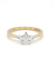 Maisie - 18ct Yellow Gold Three Stone Pear Earth Grown Diamond Ring