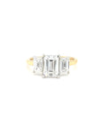 Emily - 18ct Yellow Gold Laboratory Grown Emerald Cut Three Stone Diamond Ring
