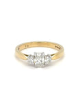 Sydney - 18ct Yellow Gold Three Stone Oval and Round Brilliant Earth Grown Diamond Ring