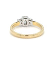 Sydney - 18ct Yellow Gold Three Stone Oval and Round Brilliant Earth Grown Diamond Ring