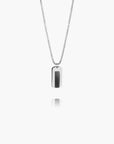 Dogtag necklace Black Agate | Silver