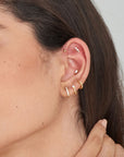 Gold Sparkle Huggie Hoop Earrings