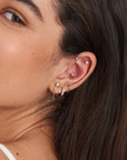 Silver Trio Sparkle Barbell Single Earring