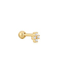 Gold Sparkle Cross Barbell Single Earring