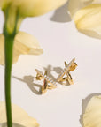 Gold Kiss Polished Pavé Studs