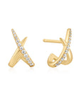 Gold Kiss Polished Pavé Studs