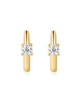 Gold Solitaire Cubic Zirconia Mini Huggies