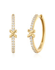 Gold Cross Hoops