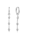 Silver Pavé Sparkle Drop Huggies