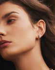 Silver Sparkling Pavé Huggie Hoop Earrings