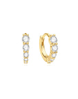 Gold Graduated Sparkle Huggie Hoop Earrings