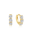 GOLD TRIO SPARKLE HUGGIE HOOP EARRINGS