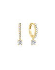 Gold Dangling Sparkle Huggie Hoop Earrings