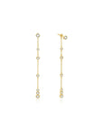 Gold Cascade Station Drop Stud Earrings