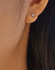 SILVER CASCADE STATION DROP STUD EARRINGS