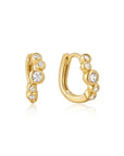 Gold Small Sparkling Tide Huggie Hoop Earrings