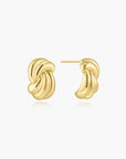 Gold Ripple Twist Stud Earrings