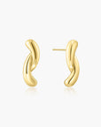 Gold Twist Stud Earrings