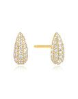 Gold Pavé Dome Stud Earrings