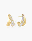 Gold Duet Stud Hoop Earrings