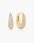Gold Pavé Dome Huggie Hoop Earrings