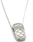 18ct White Gold Diamond Quilted Detail Pendant