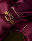 Gracieuse Petite Watch Steel, Dark Cherry, Gold Colour
