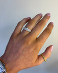 Kaci - 18ct White Gold Five Stone Round Brilliant Halo Earth Grown Diamond Ring