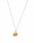 Mixed Metal Delicate Cube Chain Elephant Necklace