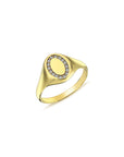 9ct Yellow Gold Cubic Zirconia Signet Ring