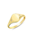 9ct Yellow Gold Cubic Zirconia Signet Ring