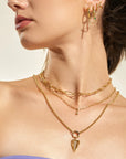Gold Link Charm Chain Necklace