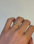 9ct Yellow Gold Cubic Zirconia Link Ring