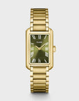 Belisenna Watch Steel, Olive, Gold Colour