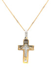 18ct Yellow and White Gold Cross Pendant