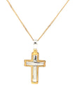 18ct Yellow and White Gold Cross Pendant