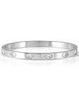 PRETTY BANGLES STAINLESS STEEL RIGID BRACELET, CZ STONES