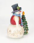 Snowman With Vintage Light-Up Tree Figurine