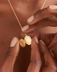 Gold Sparkle Locket Pendant Necklace