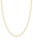 Gold Rectangle Link Chain Necklace