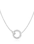 Silver Interlinked Circles Pavé Necklace