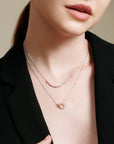 Silver Interlinked Circles Pavé Necklace