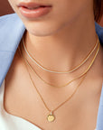 Gold Disc Pendant Necklace