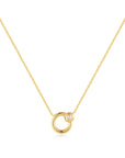 Gold Hoop Freshwater Pearl Necklace