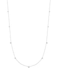 Silver Bezel Cubic Zirconia Station Necklace