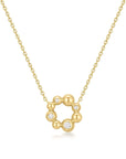 Gold Asymmetric Beaded Circle Necklace
