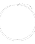 Silver Double Chain Bead Station Necklace