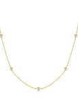 Gold Classic Bezel-Set Station Necklace