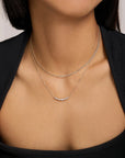 Silver Graduated Bezel-Set Necklace